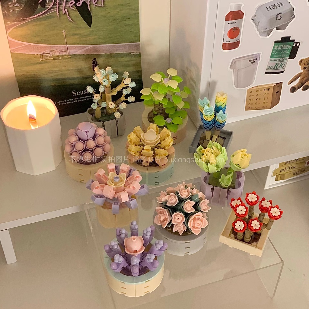 Đồ Chơi Lắp Ráp Chậu Cây Thiết Kế Dễ Thương Sáng Tạo