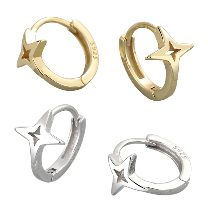 Bông Tai Bằng Kim Loại Màu Vàng / Bạc Hình Thánh Giá Phong Cách Gothic Punk Thời Trang Cho Nam Và Nữ