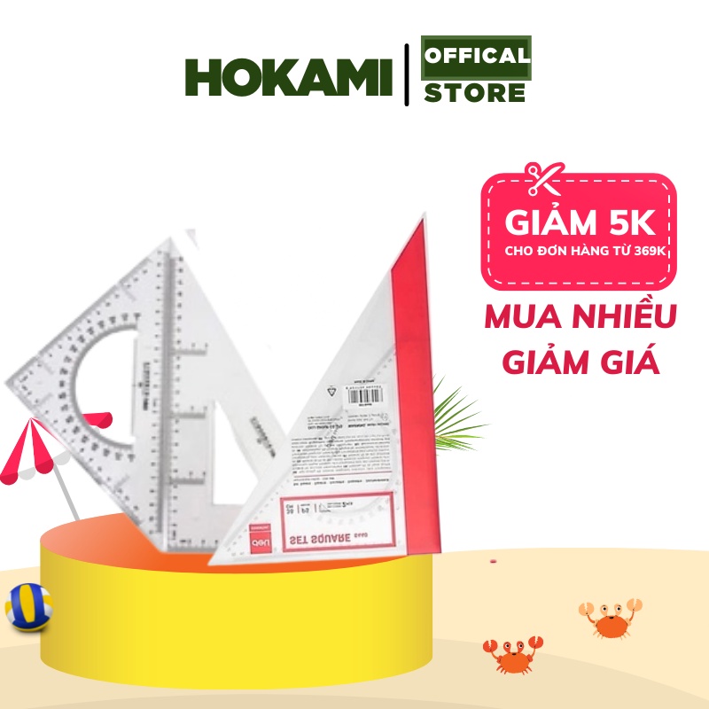 Bộ thước eke Deli 6440 34cm - văn phòng phẩm - HOKAMI STORE