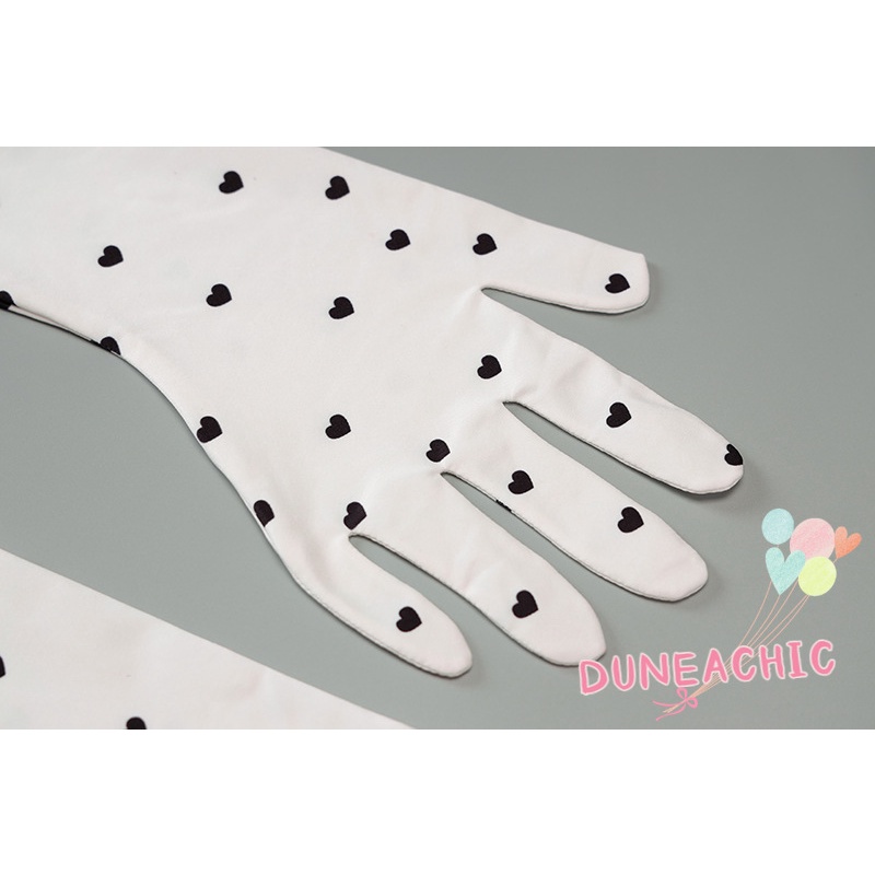 DUNEA Đầm ống họa tiết trái tim gợi cảm phối bao tay dài thời trang dành cho nữ