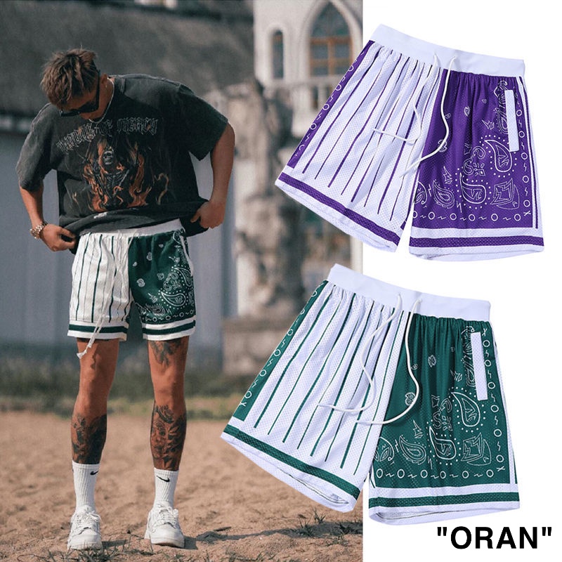 Quần Short Thể Thao Bóng Rổ Vải Lưới Hai Lớp Khô Nhanh In Hoa Văn Văn Mỹ Cổ Điển Thời Trang Mùa Hè Dành Cho Nam