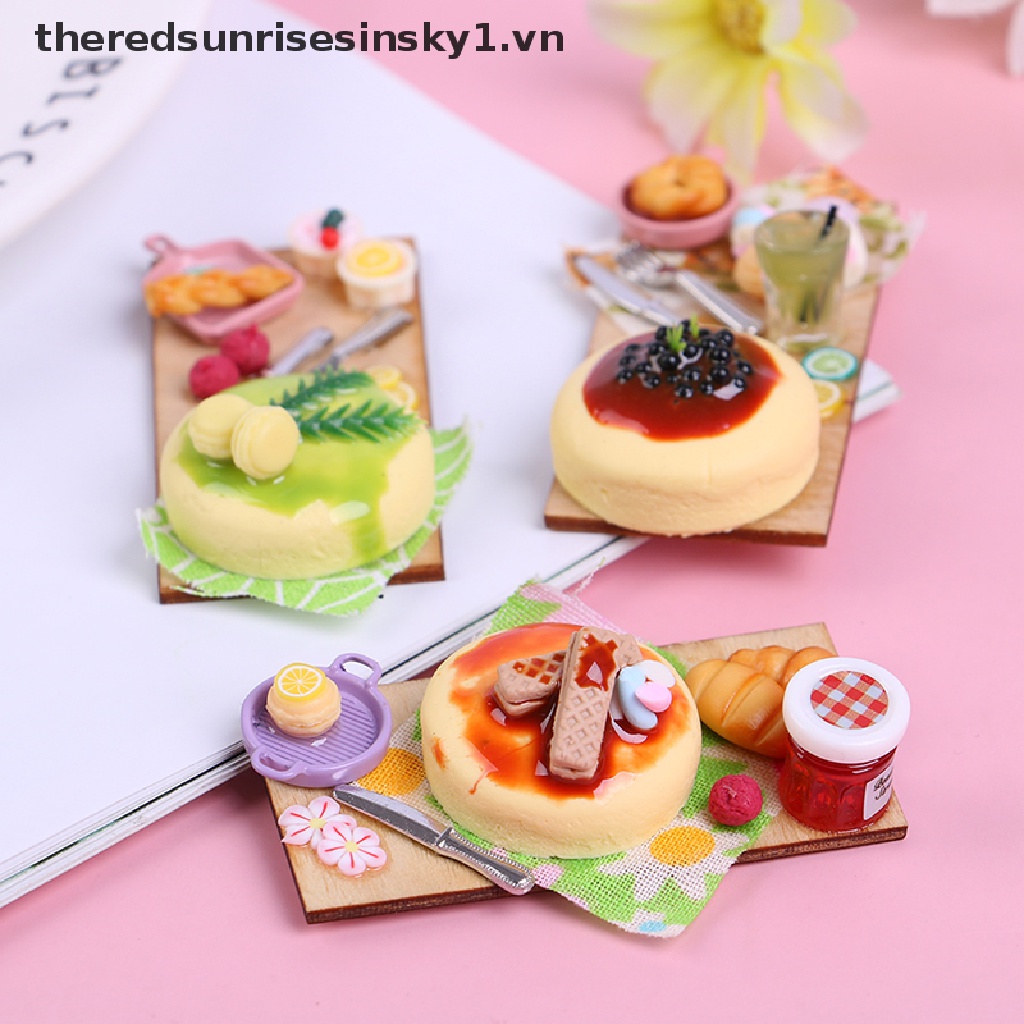 1 mô hình bánh phô mai tỉ lệ 1:12 trang trí nhà búp bê