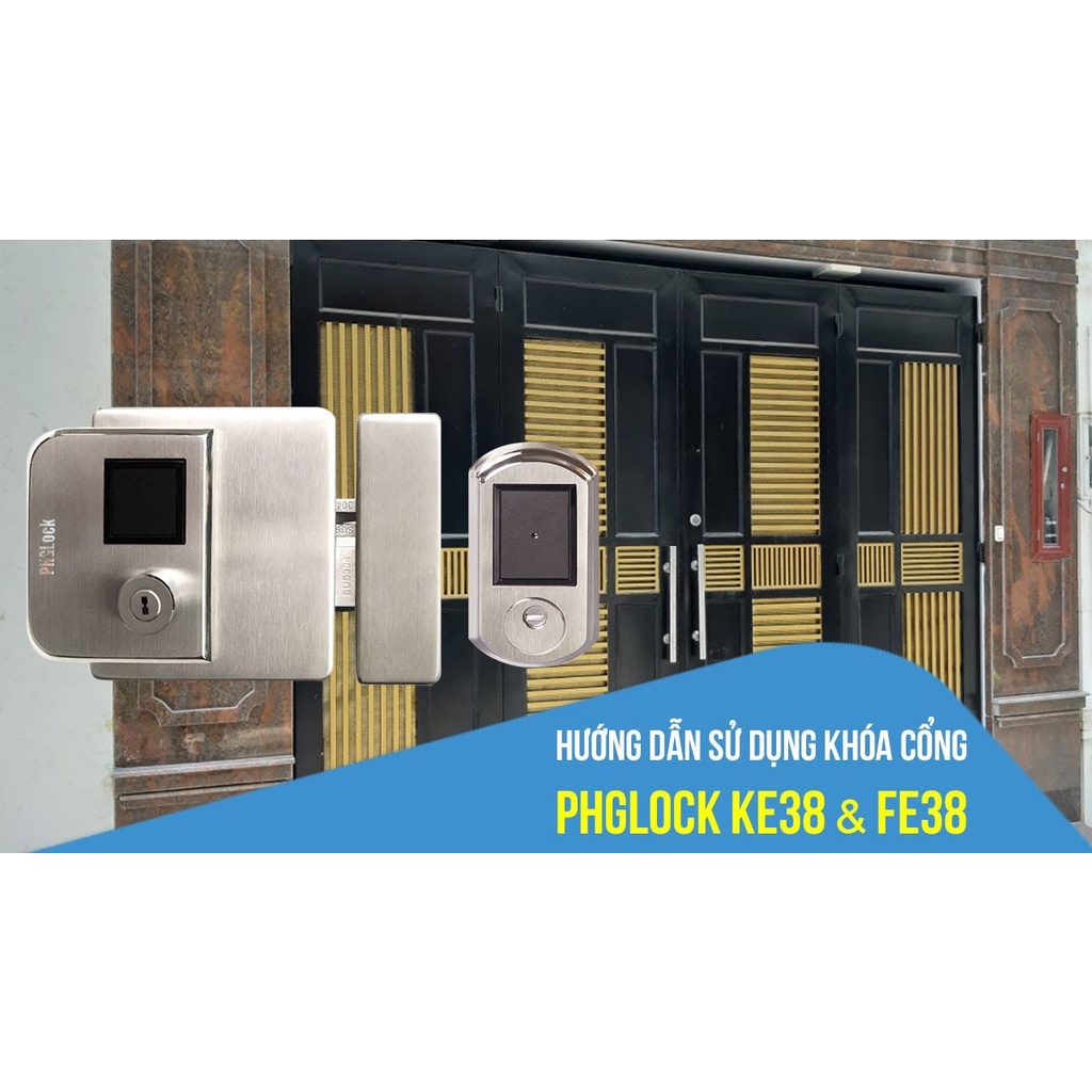 Khóa cổng KE38 cao cấp ngoài trời chống nước, chất liệu hợp kim, Mở khóa quẹt thẻ từ
