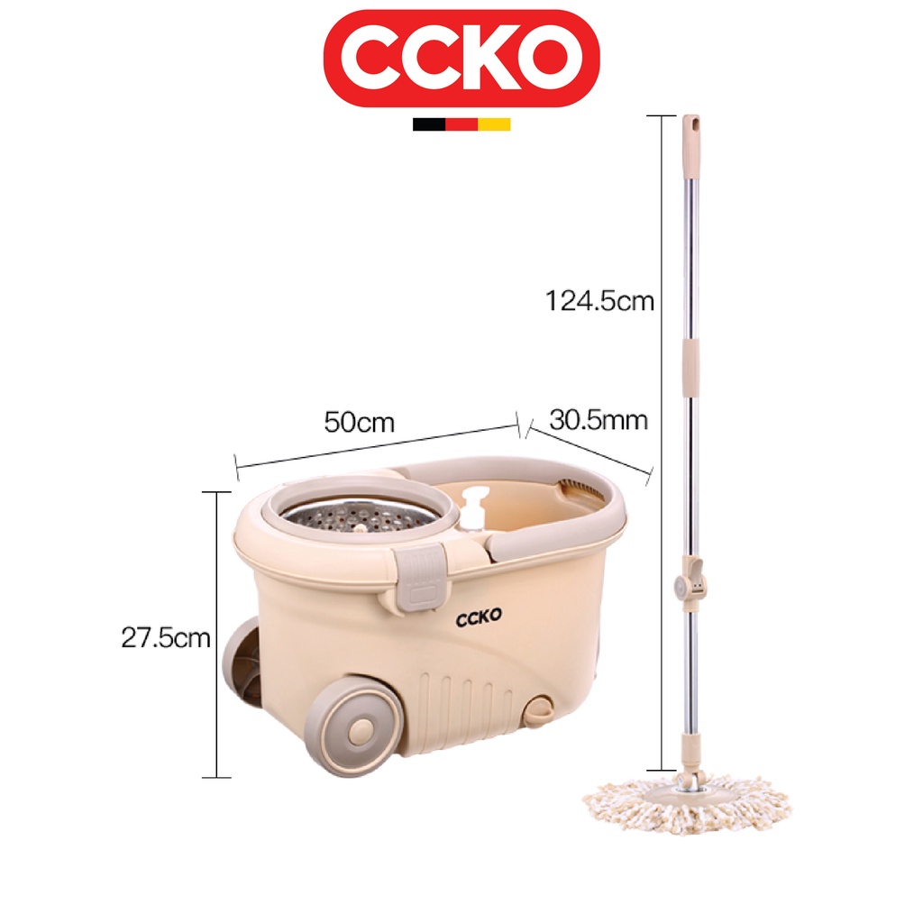 Bộ cây lau nhà vắt khô xoay 360 độ cao cấp CCKO
