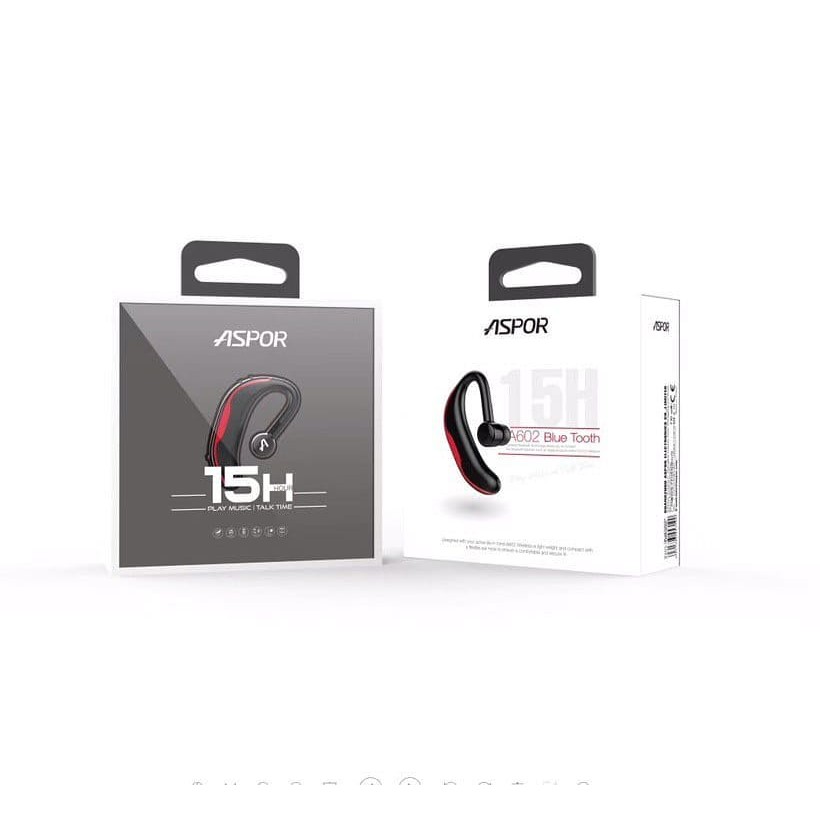 Tai Nghe Đàm Thoại Bluetooth 15H Aspor A602- Khử Nhiễu, Lọc Tiếng Ồn, Chính Hãng Aspor