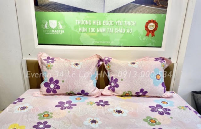 Bộ Everon chính hãng Ga chun + chăn hè + vỏ gối thanh lý 70%