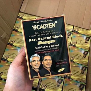 gội Là Đen - HỘP 10 GÓI DẦU GỘI ĐEN TÓC YOSATEN FAST NATURAL BLACK SHAMPOO