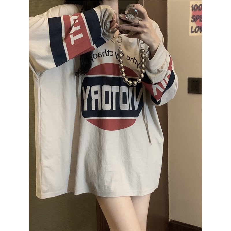 Jiashucheng Áo Hoodie Tay Dài In Chữ Phong Cách Hàn Quốc Dành Cho Nữ