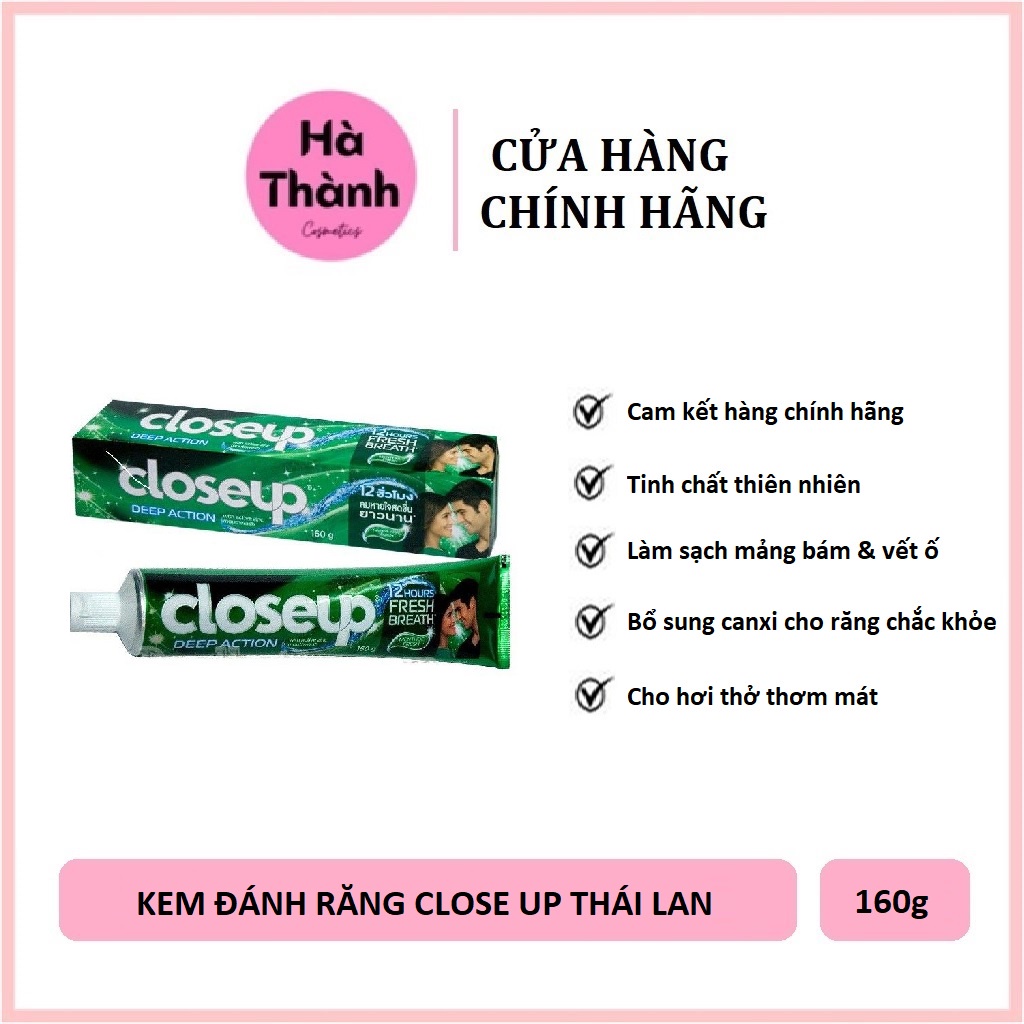 Kem Đánh Răng Closeup Thái Lan 160g Hương Bạc Hà, Cam Kết Hàng Chuẩn Nội Địa Thái Lan