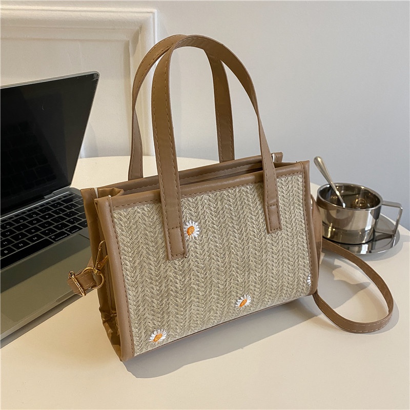 Túi Xách Đan Lát Cỡ Lớn Thiết Kế Mới Thời Trang Theo Phong Cách Hàn Quốc