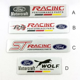 1 x Hình Dán Logo Xe Hơi Ford ST RS Racing Wolf Bằng Nhôm
