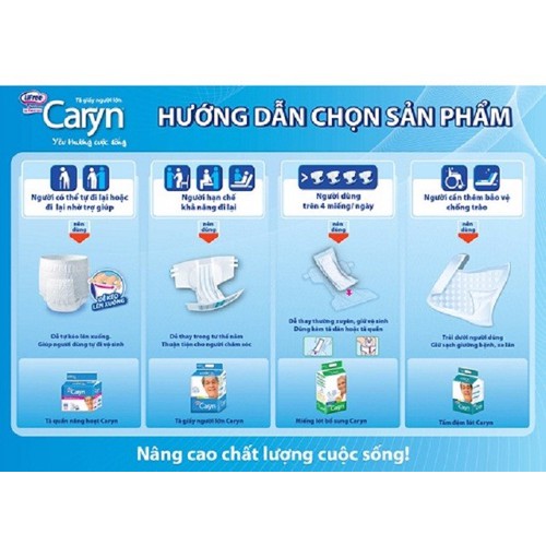 Tã Quần Người Già Caryn Mỏng Nhẹ Chống Tràn Dành Cho Người Có Thể Đi Lại Được L7