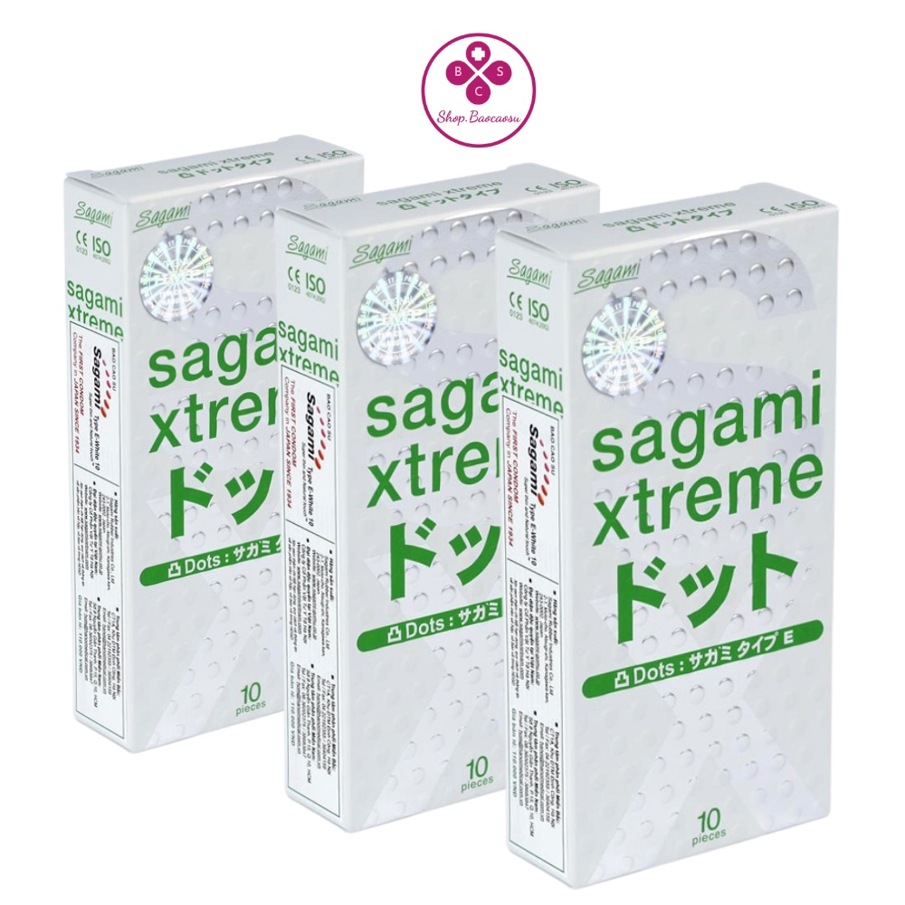 Bao cao su gai siêu mỏng Sagami Extreme White hộp 10 chiếc