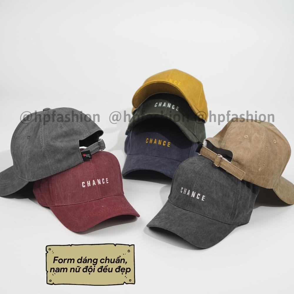 Mũ lưỡi trai ❤️ Nón kết thêu chữ CHANCE chất kaki jean cấp form unisex nam nữ N38