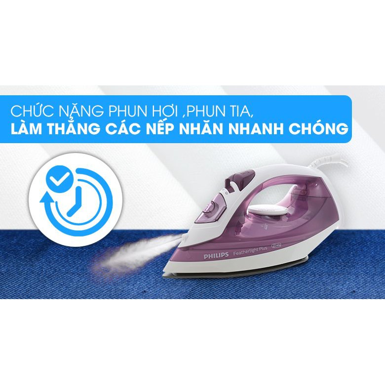 Bàn ủi hơi nước Philips GC1426 1400W màu tím - chính hãng