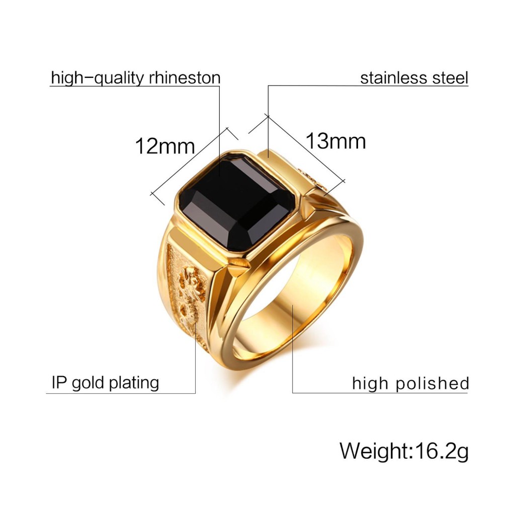 Nhẫn Nam Titan Khảm Rồng Đẳng Cấp Vĩnh Viễn Không Đen RBTITANRUBBY79