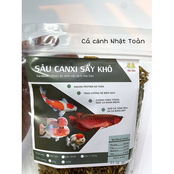 SÂU CANXI SẤY KHÔ CHO CÁ, CHIM, BÒ SÁT 100G