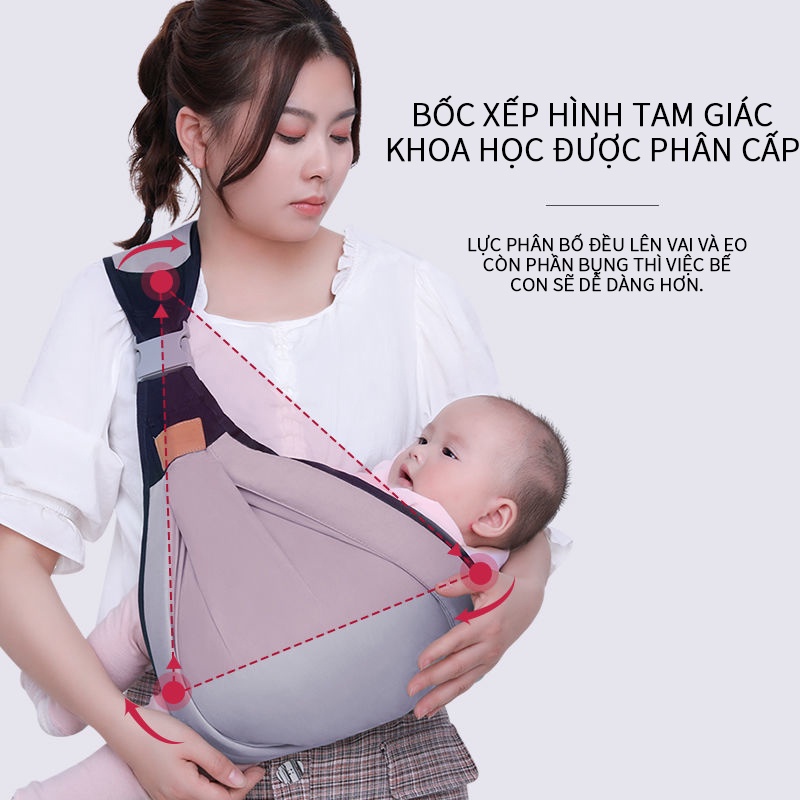 [HCM]địu em bé aixintu - Đai Địu 4 Tư Thế Cho Em Bé - Đai Điệu Em Bé Cao Cấp Chống gù lưng 0-3 tuổi-[MY-BD02H]