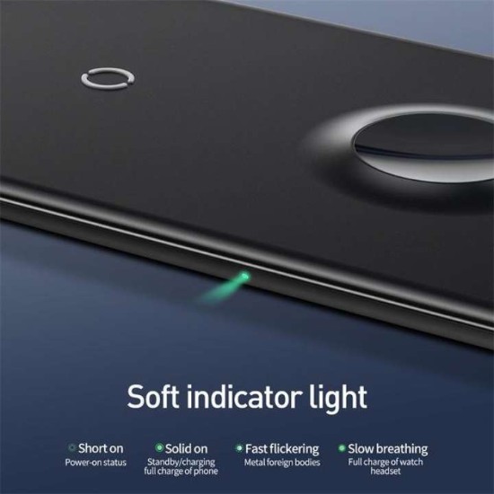 Sạc nhanh không dây Baseus siêu mỏng 3in1 cho smartphone, iphone X, XS, Xs Max , Applewatch, Airpod