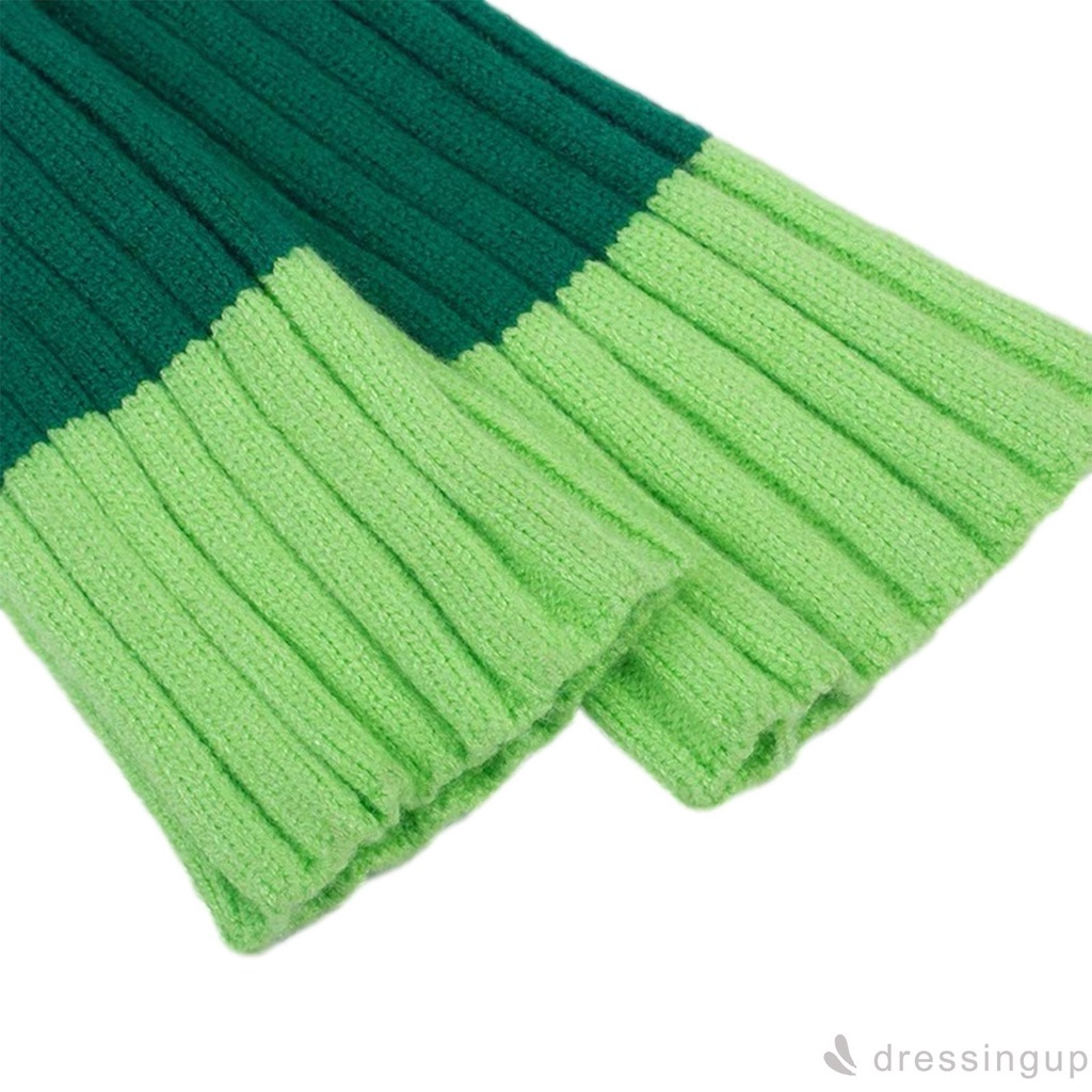 Đầm Sweater Tay Dài Cổ Tròn Dáng Rộng Phối Màu Tương Phản Thời Trang Cho Nữ