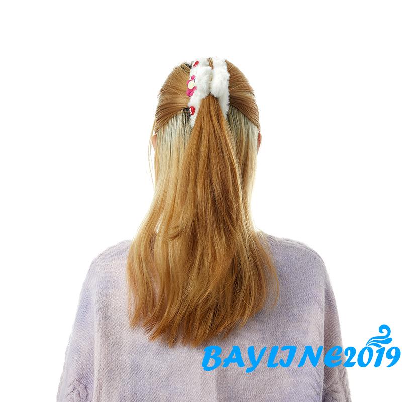 BAY-Kẹp tóc hỗ trợ rửa mặt vải lông họa tiết gấu hoạt hình dễ thương dành cho nữ rửa mặt