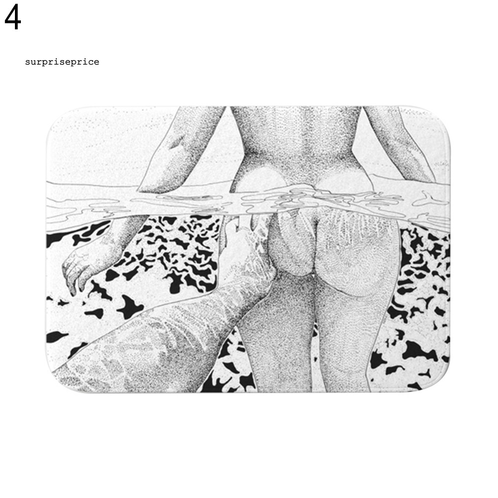 Thảm chùi chân chống trượt họa tiết mèo / mèo dễ thương