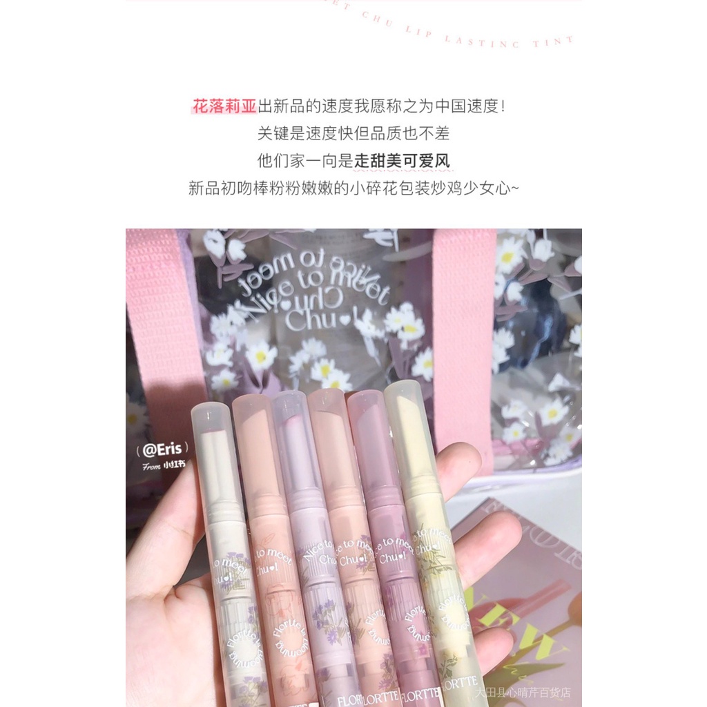 Son Môi Dạng Thạch Có Gương Hình Hoa Và Bút Vẽ