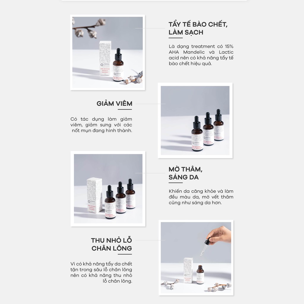 Serum (Tinh Chất) Mandelic Zakka Naturals Pore Refining Mandelic Treatment 10ml | BigBuy360 - bigbuy360.vn