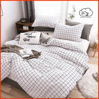 Bộ Ga Gối ❤️ cotton poly 5 món kẻ caro đủ màu đủ size ga giường miễn phí bo chun Mượt Decor