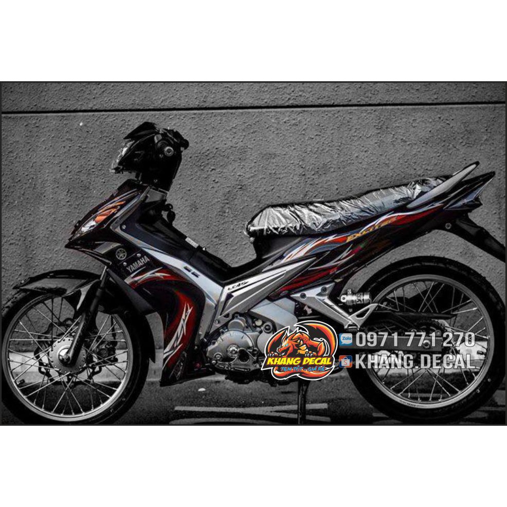 Tem rời Exciter 135 tem lửa 2 xe đen