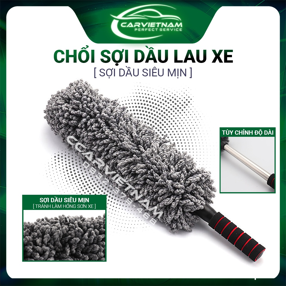 Chổi Sợi Dầu Phủi Bụi, Lau Xe Chuyên Dụng Cho Ô Tô - Cán Điều Chỉnh Được Độ Dài - Ccar Vietnam