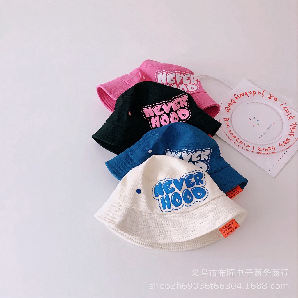 nón vải màu sắc sống động, họa tiết kiểu chữ never cho bé trai và bé gái từ 2 tuổi | Shini store