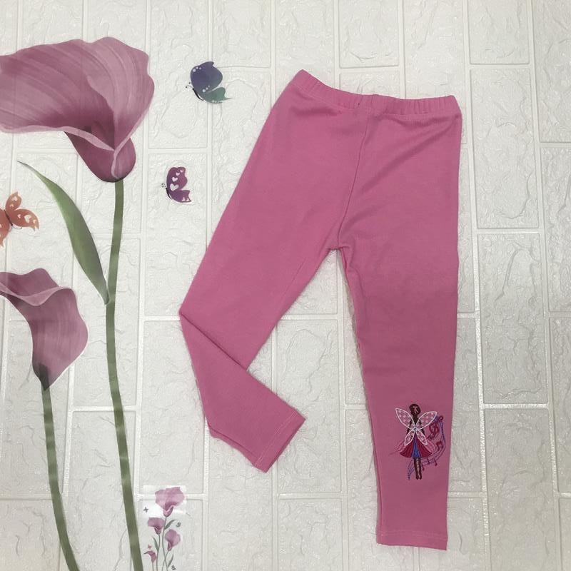 Quần dài quần legging bé gái cotton len thêu nổi cho bé từ 1-10 tuổi (8-30kg)