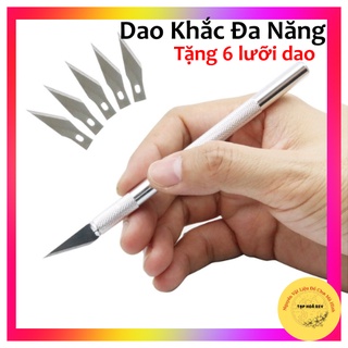 Bộ Dao Khắc Đa Năng Cán Nhôm ( Tặng Kèm 6 Lưỡi )