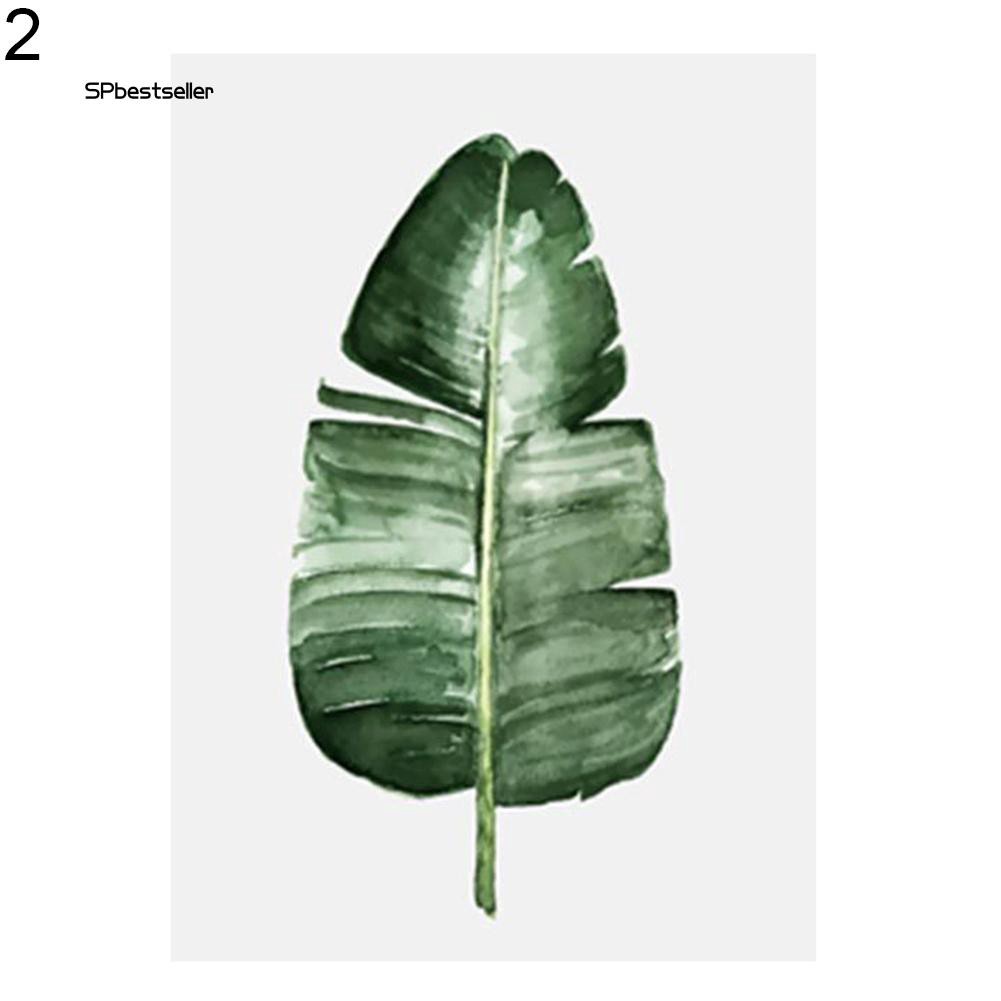 Tranh vải bố hình lá cây xanh phong cách hiện đại