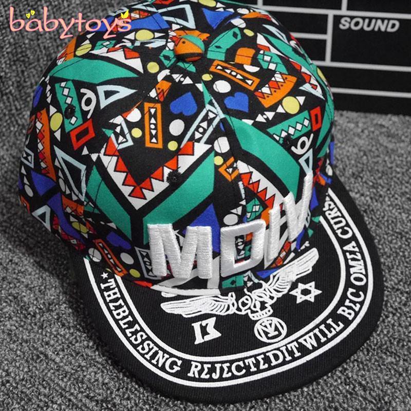 Nón Snapback hoạ tiết chữ thêu phong cách bóng chày cho bé