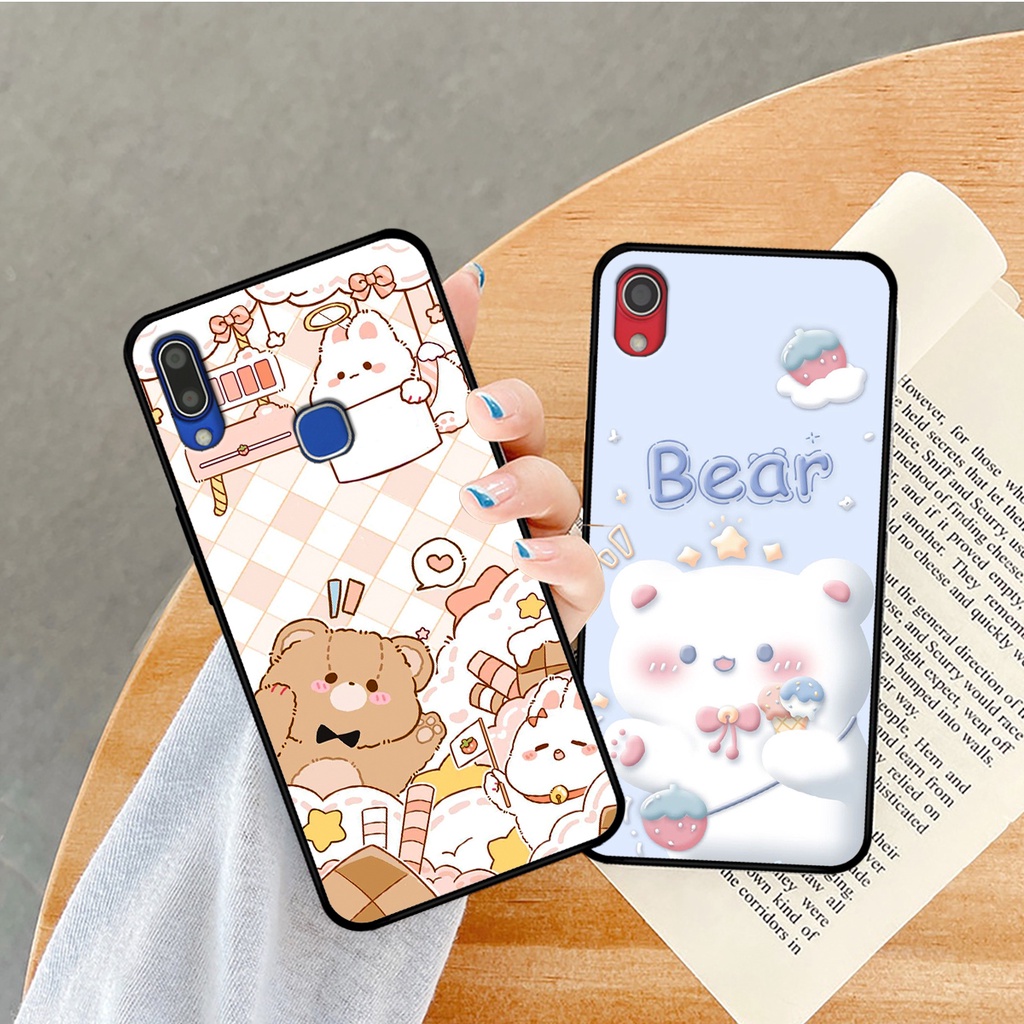 Ốp lưng Vivo Y91 / Y91c / Vivo Y93 / Vivo Y95 in hình caro gấu thỏ dễ thương