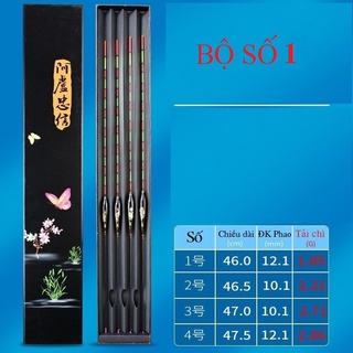 Hộp 4 quả phao nano cao cấp câu đơn câu đài câu rô, diếc, chép