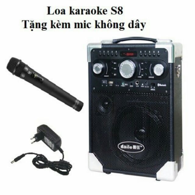 Loa Karaoke Bluetooth S8 Tặng 1 Mic Không Dây