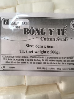 Gòn y tế cắt sẵn 6x6cm 500gr