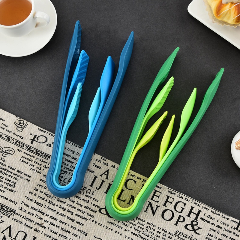Set 3 cái kẹp lưỡi gắp thức ăn PP silicone chống trượt tiện lợi