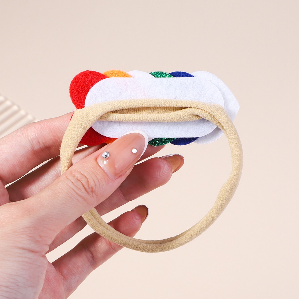Dây buộc tóc KIDBOWS hình trái tim nhiều màu sắc bằng nylon co giãn dành cho bé gái