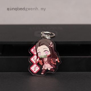 Móc khóa acrylic trang trí mặt hình anime Demon Slayer Kimetsu no Yaiba