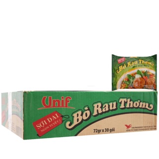 ( HSD: T2/2024) Thùng 30 gói mì bò rau thơm ( 30 gói x 72g)