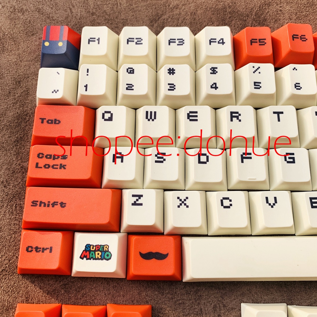 Keycap Thick PBT Mario 110 Nút, In Dyesub