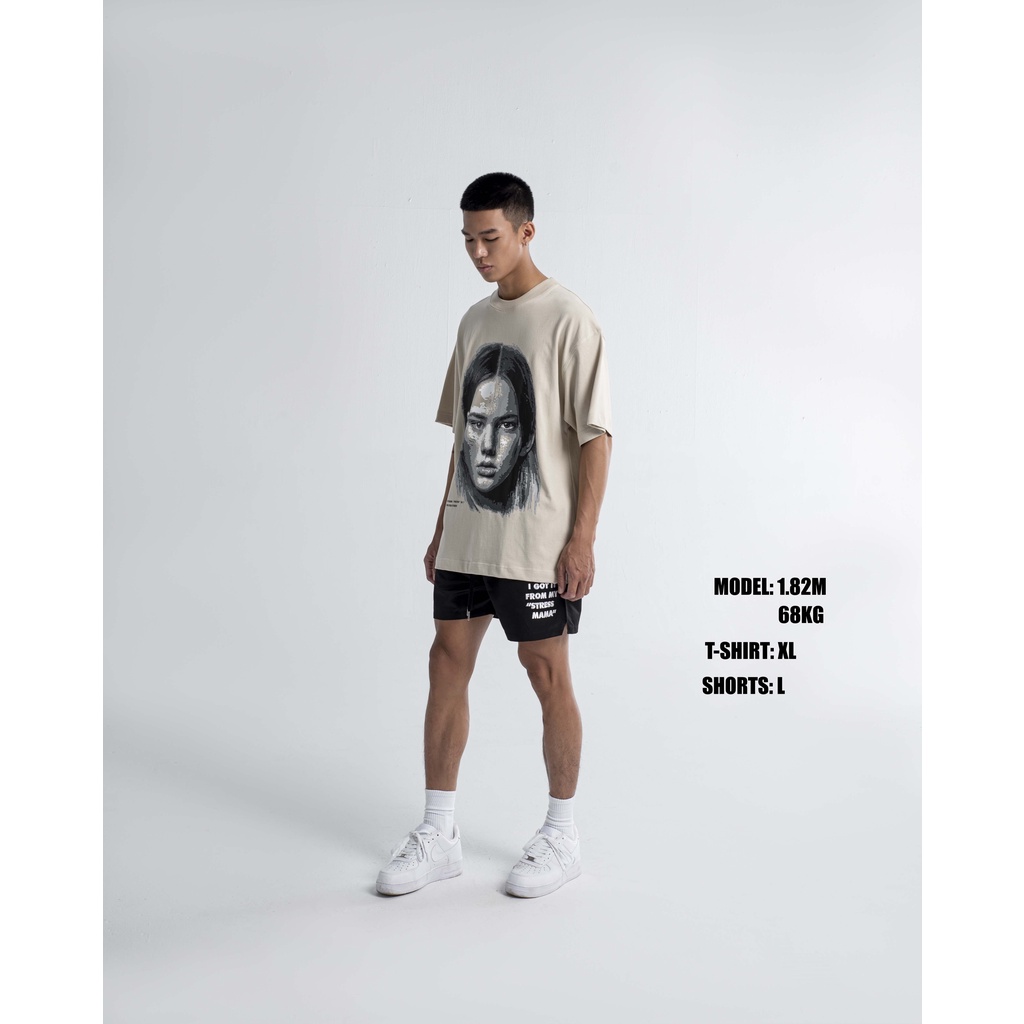 Stressmama Áo thun Goodfriends T-Shirt Coconut milk màu beige chất liệu 100% Cotton 2 chiều dày 250GSM Local Bran