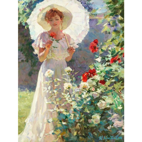 Bộ tranh đính đá 5D họa tiết công chúa và khu vườn độc đáo kích thước 30x40cm DIY dùng trang trí