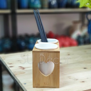 Ống đựng đũa sứ trắng