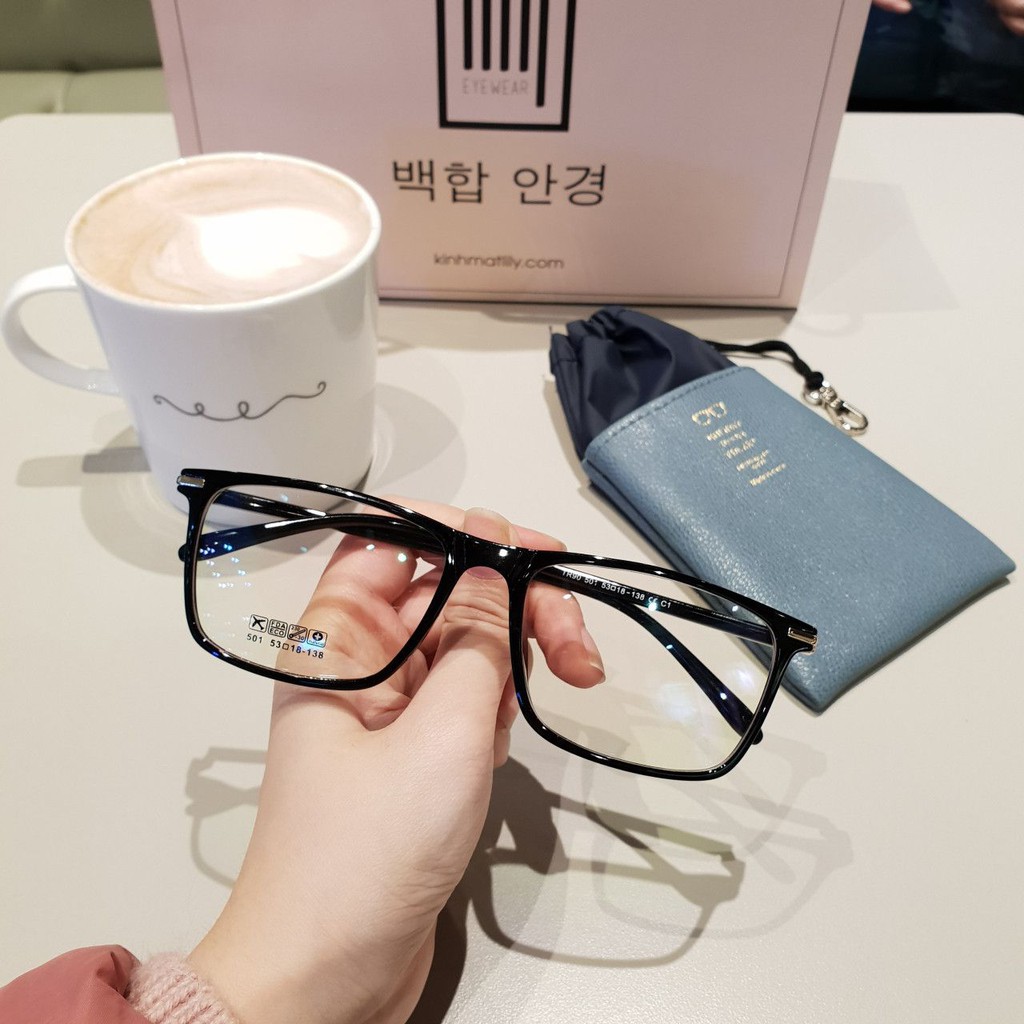 Gọng kính cận mắt vuông thời trang nam nữ Lilyeyewear, chất liệu nhựa dẻo dễ đeo thời trang 501