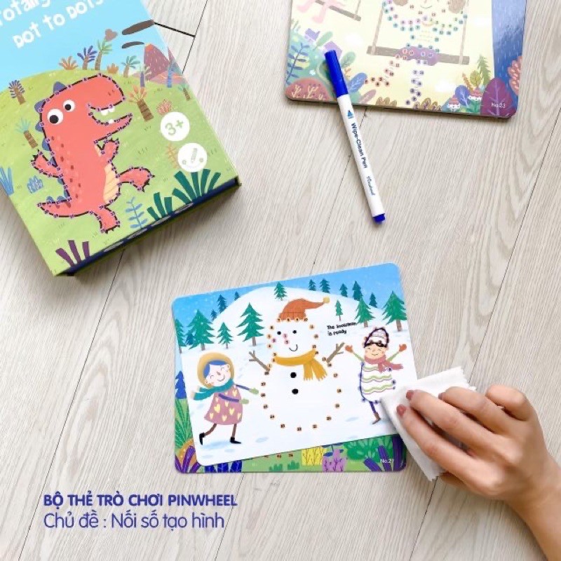 Set 32 thẻ tranh học Nối số tạo hình PinWheel cho bé